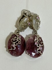 Сапфир Р (серьги из серебра)