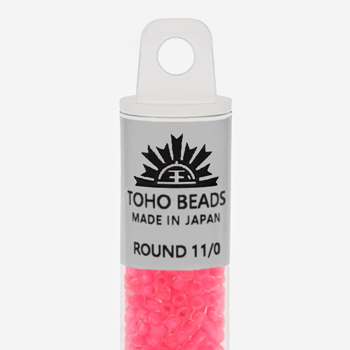 Японский бисер TOHO Round 11/0 (№971), окрашенный изнутри прозрачный матовый