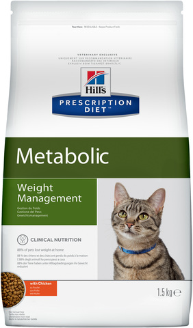 купить хиллс Hill’s™ Prescription Diet™ Feline Weight Managemen wiht Chicken сухой корм для взрослых кошек, диетический рацион для коррекции веса 1.5 кг
