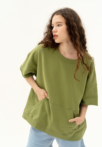 Свитшот оверсайз с карманом Bowery NYC Military