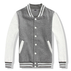 Куртка бомбер серый со светло-серыми рукавами