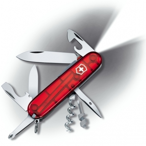 Складной нож Victorinox Spartan Lite с фонариком (1.7804.T) 91 мм., 15 функций, красный полупрозрачный - Wenger-Victorinox.Ru