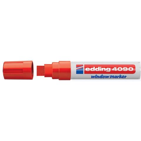 Маркер для окон Edding E-4090/002 (толщина линии 8 мм, красный, стираемый)