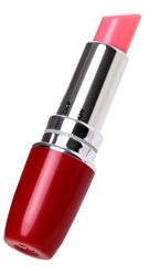 Красный мини-вибратор в форме губной помады Lipstick Vibe - 
