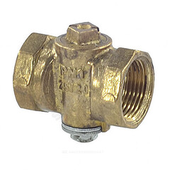 Кран конусный латунь газ 11б39бк Ду 25 Ру10 G1" ВР стандартопроходной Цветлит ZW30004