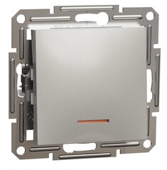 ВЫКЛЮЧАТЕЛЬ 1-КЛАВИША С ПОДСВЕТКОЙ БРОНЗА ASFORA /SCHNEIDER/