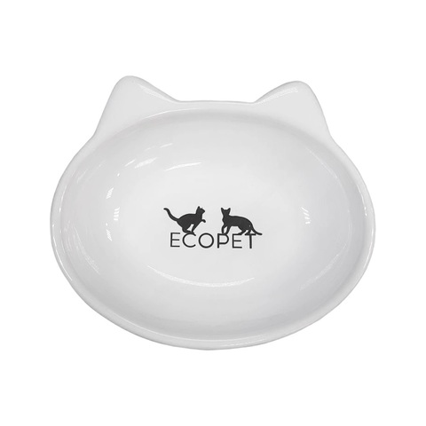 Ecopet миска керамическая овальная белая 190 мл