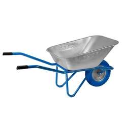 ЗУБР ПТ-200, 110 л, 220 кг, одноколесная, полиуретановое колесо, строительная тачка, Профессионал (39903)