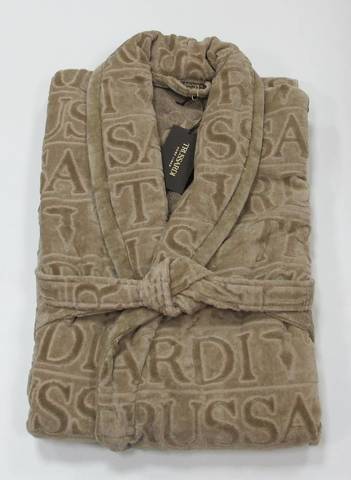 Халат велюровый Trussardi Overlogo Sand 002 бежевый