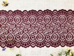 Кружево стрейч, ш. 16 см, бордовый