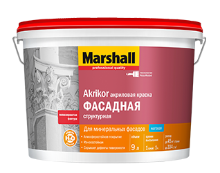 Маршал Акрикор Структурная BW (9л) краска в/д фасадная Россия – купить ...