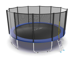 EVO JUMP External 16ft (Blue) Батут с внешней сеткой и лестницей, диаметр 16ft (синий)
