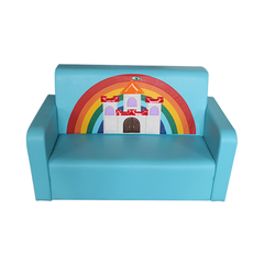 Диван "Бегемотик" разборный с аппликацией, голубой