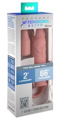 Телесная насадка-удлинитель 2 Inch Silicone X-tension with Strap - 20,3 см. - 