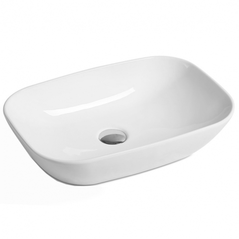 SantiLine SL-1049 Раковина керамическая (накладная) со смещенным сливом 510*340*135