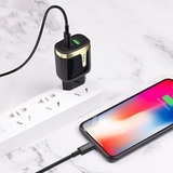 Комплект СЗУ (адаптер USB и Type-C + кабель Type-C на Lightning) Hoco C79A с быстрой зарядки (QC+PD) (Черный) Сетевое зарядное устройство