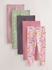 Легинсы для девочки Next E61-329, 5 шт., Розовый, Темно-серый, Зеленый