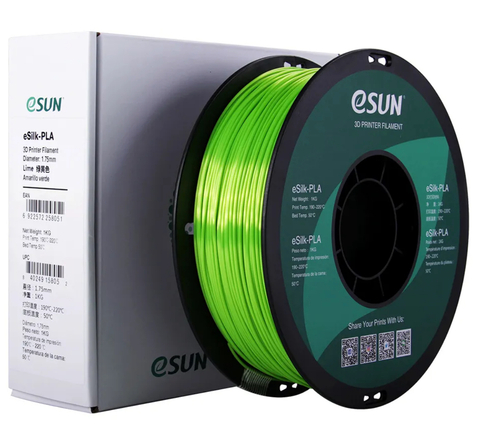 Катушка пластика eSilk-PLA Esun, 1.75 мм, 1 кг, лаймовая