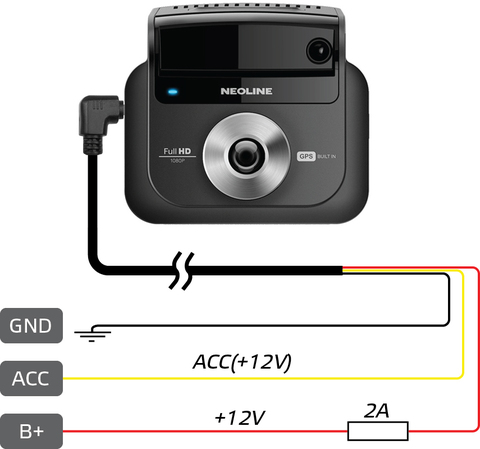 Кабель питания ( монтажный) 12/24В Neoline Fuse Cord 3 pin