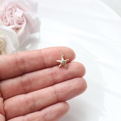 Подвеска Морская звезда с фианитами 13*10 мм, позолота, П568