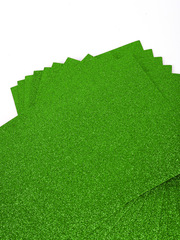 Фоамиран глиттерный, р. 20х30 см, 2 мм, зелёное яблоко