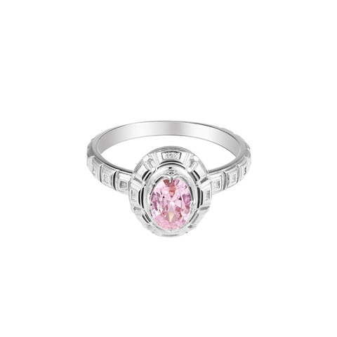 SYMPTOM Кольцо Classic с камнем (розовый фианит)