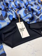 Костюмно-плательная смесовая однотонная поливискоза (64%полиэстер/33%вискоза/3%эластан, Темно-синий, 148, 285 гр/м2)