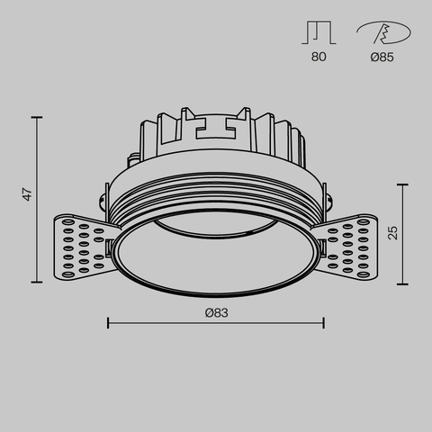 Встраиваемый светодиодный светильник Maytoni Technical Okno DL055-8W3-4-6K-TRS-B
