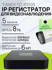 5-канальный IP Видеорегистратор Tiandy TC-R3105 I/B/L/Eu/V1.1