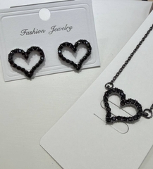 Комплект украшений СЕРДЕЧКИ колье с подвеской+ серьги в стиле TIFFANY