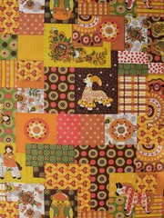 Ткань бязь плательная, рис. "Дымковская игрушка", ширина 150 см, арт. 104