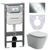Ceramica Nova CN6000_1001CH_1000 Комплект: Подвесной унитаз + Шумоизоляционная панель для инсталляции + Система инсталляции для унитазов с кнопкой смыва