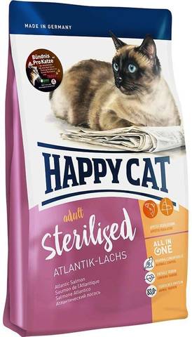 Happy Cat Supreme Sterilised сухой корм для стерилизованных кошек (атлантический лосось) 1,4 кг