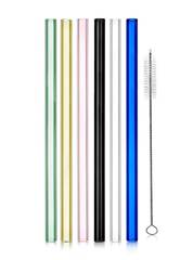 Стеклянные коктейльные трубочки прямые разноцветные 18 см
