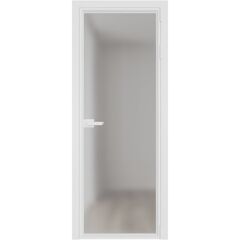 Алюминиевая дверь 1AV вайт остеклённая