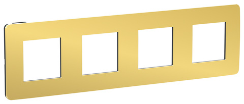 Рамка на 4 поста. Цвет Золото/антрацит. Schneider Electric Unica Studio. NU280862