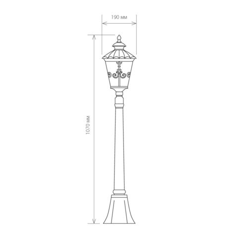 Diadema F черное золото уличный светильник на столбе IP44 GLYF-8046F