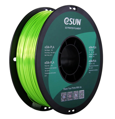 Катушка пластика eSilk-PLA Esun, 1.75 мм, 1 кг, лаймовая