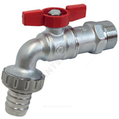 Кран шаровой водоразборный латунь со штуцером R620 Ду 25 Ру10,5 НР/штуц R1" бабочка Giacomini R620X015