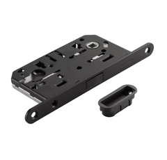 Замок с магнитной защелкой ADDENBAU KEY-5085 MAG BLACK под цилиндр, черный (центр магнит)