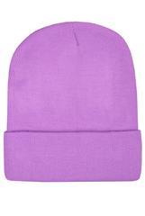 Шапка с подворотом сиреневая