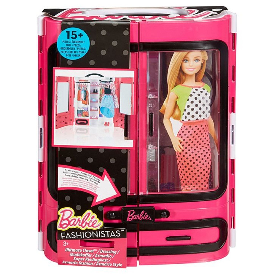 Игровой набор Mattel Barbie dmt57 розовый шкаф модницы