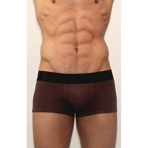 Мужские трусы боксеры коричневые с черной резинкой Calvin Klein Steel Black Waistband Brown 0-1CK00066-KP