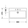 Duravit Vero Раковина  для мебели, без перелива, с 1 отврстием под смес., 800x470мм, Цвет: Белый 454800041