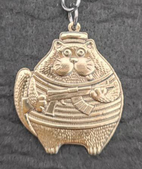 Брелок Кот Привет из Петербурга. Металл