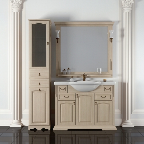 Мебель для ванной Opadiris Риспекто белый 105  107х90,5х51см. с керамичсекой раковиной