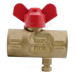 Кран для манометра шаровой латунь 11б27п(м)1 Ду 15 Ру16 ВР G1/2"-М20х1,5 без фланца с краном Маевского Пензапромарматура 022011211