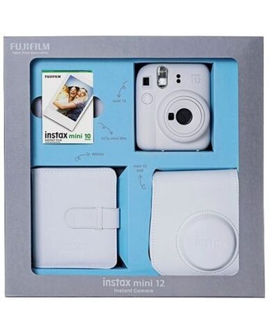 Fotoaparat \ Фотоаппарат  INSTAX MINI 12 CLAY WHITE-BUNDLE BOX