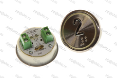 Кнопка (кнопочный модуль) EA2406S-S-R "2 этаж", круглая, красная статическая подсветка, Брайль