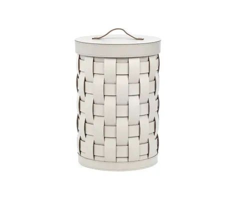 Pinetti 00.0323Cream DEMETRA ведро для бумаги D300 H350 мм, кожа Liverpool, цвет cream